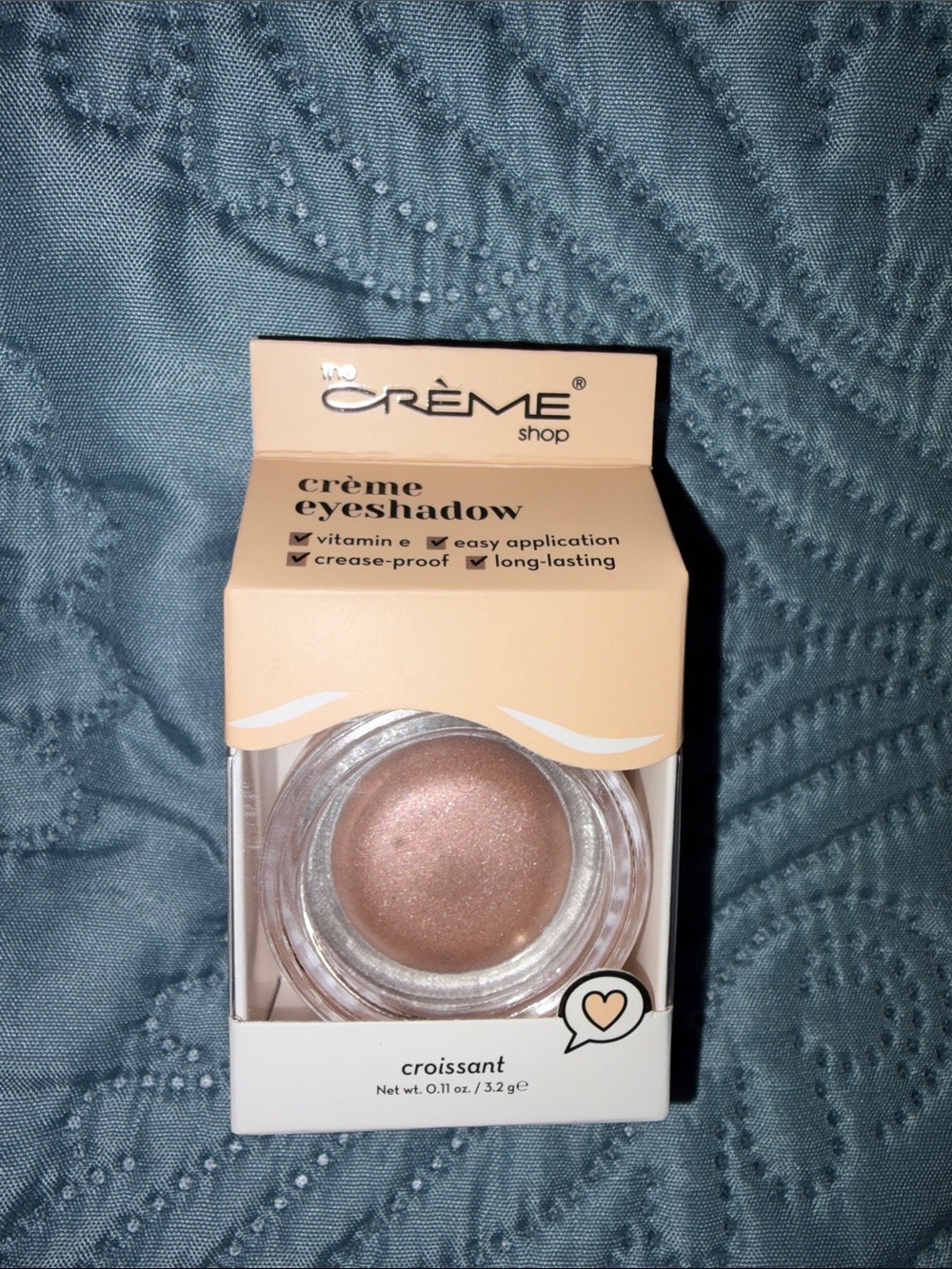 The Crème Shop Croissant Shimmer Cream Eyeshadow — Soft Beige